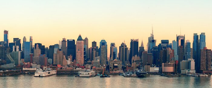 Fototapete Panorama der Wolkenkratzer in NY