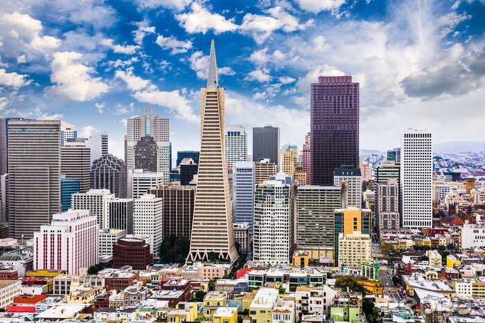 Fototapete Panorama der Wolkenkratzer in San Francisco