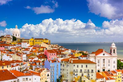 Panorama des bunten Lissabon