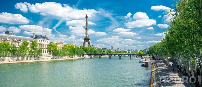 Fototapete Panorama des Flusses in Paris