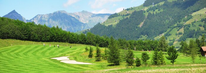 Fototapete Panorama des Golfplatzes