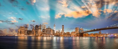 Fototapete Panorama des Himmels über Manhattan
