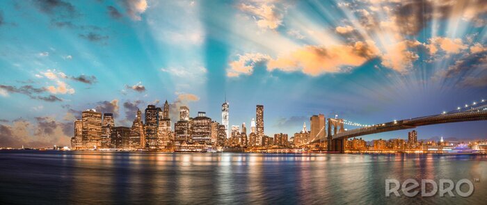Fototapete Panorama des Himmels über Manhattan