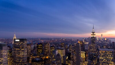 Fototapete Panorama des Sonnenuntergangs über NY