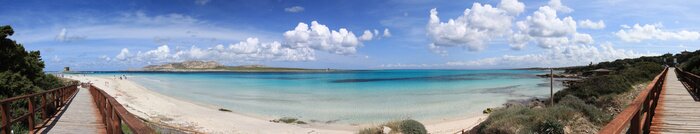 Fototapete Panorama des Strandes und Meeres