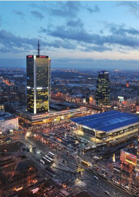 Fototapete Panorama des Zentrums von Warschau