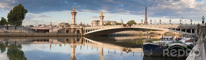 Fototapete Panorama mit Alexander-III-Brücke