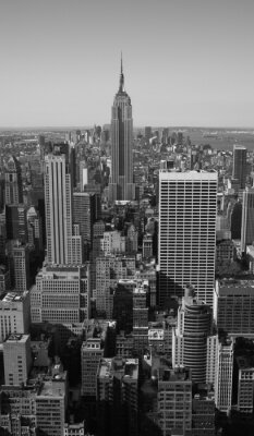 Fototapete Panorama mit Gebäuden in Schwarz und Weiß