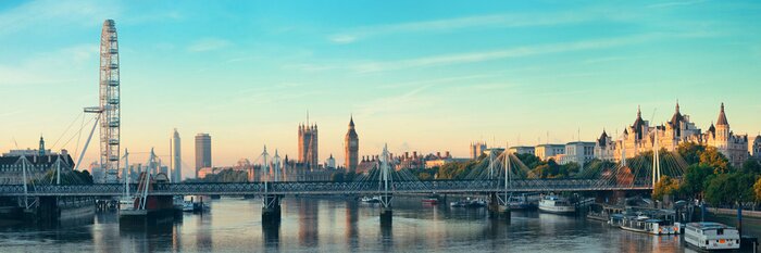 Fototapete Panorama mit London Eye