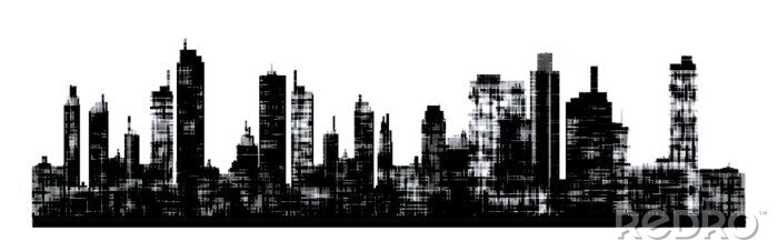 Fototapete Panorama picture of city skyline