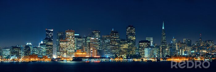 Fototapete Panorama San Francisco bei Nacht
