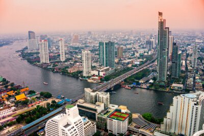 Fototapete Panorama von Bangkok am Tag