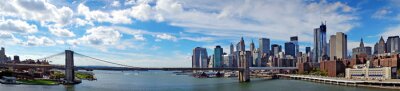 Fototapete Panorama von Brooklyn Bridge am sonnigen Tag
