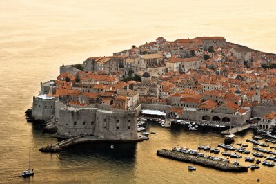Fototapete Panorama von Dubrovnik mit Häusern
