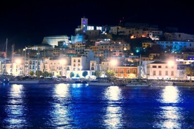 Fototapete Panorama von Ibiza vom Wasser aus