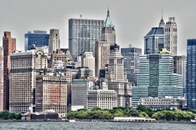 Fototapete Panorama von Manhattan in Grau