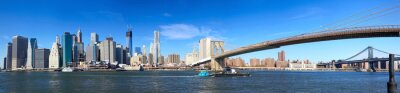Fototapete Panorama von Manhattan mit Brücke