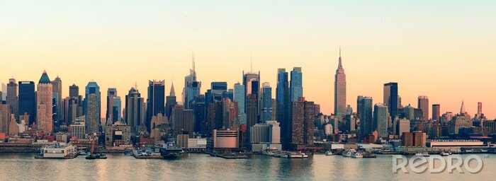 Fototapete Panorama von New Yorker Wolkenkratzern