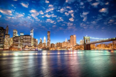 Fototapete Panorama von NY in gesättigten Farben