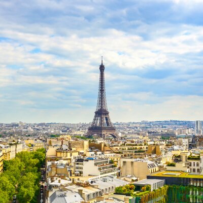 Fototapete Panorama von Paris in der Sonne