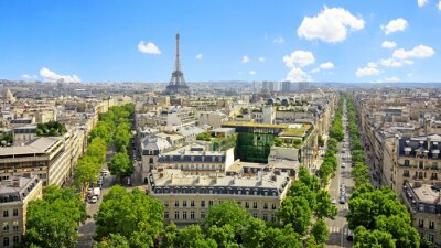 Fototapete Panorama von Paris und blauer Himmel