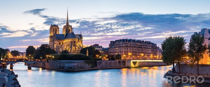 Fototapete Panorama von Paris und Notre-Dame