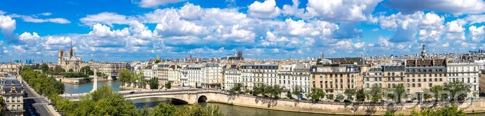 Fototapete Panorama von Paris und Wolken