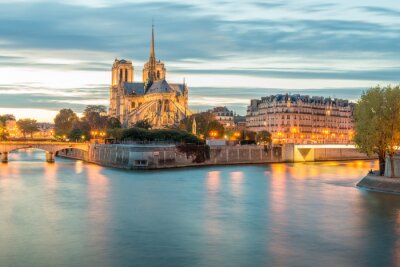 Fototapete Panorama von Seine und Notre-Dame