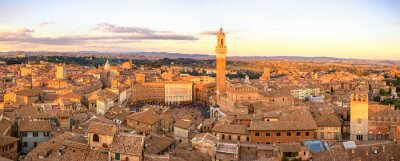 Fototapete Panorama von Siena in der Toskana