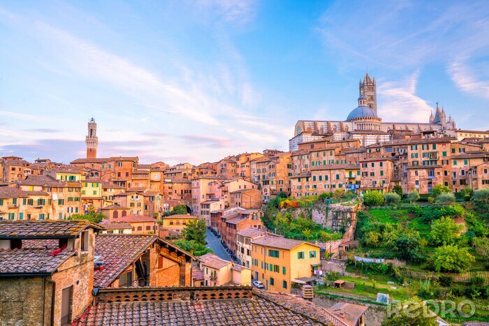 Fototapete Panorama von Siena in der Toskana