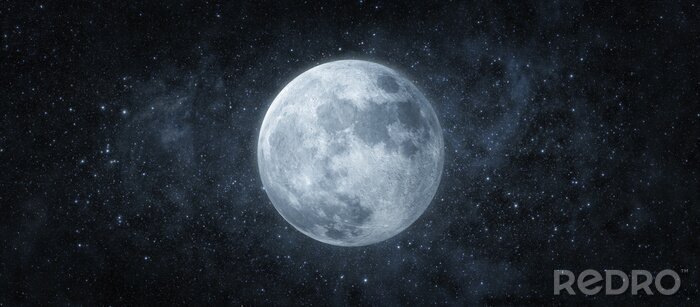 Fototapete Panoramablick auf den Mond im Weltraum