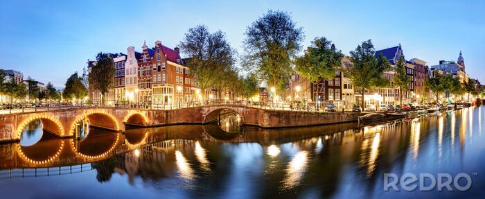 Fototapete Panoramablick der Stadt Amsterdam