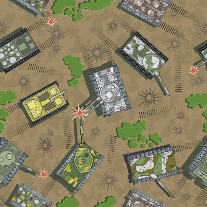 Fototapete Panzer am Schlachtfeld