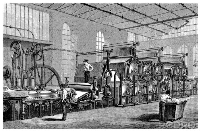 Fototapete Papiermaschine - 19. Jahrhundert