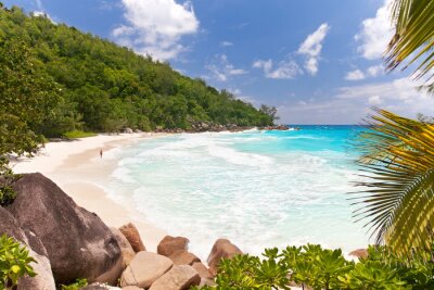 Fototapete Paradiesischer Strand auf den Seychellen