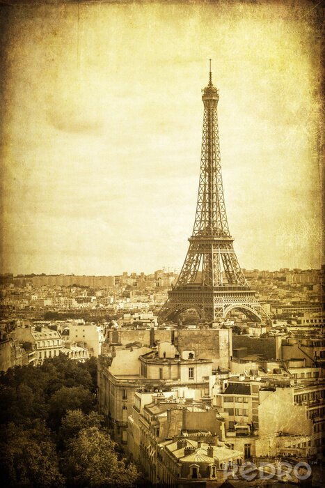 Fototapete Paris auf Textur Vintage