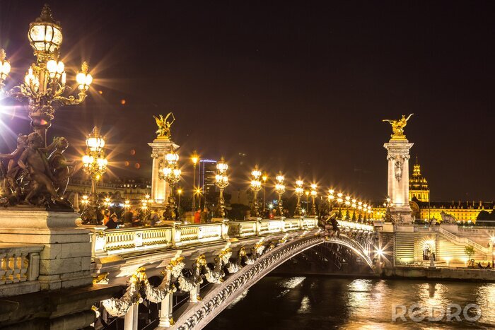 Fototapete Paris bei Nacht Alexanderbrücke