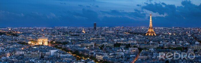 Fototapete Paris bei Nacht auf Panorama
