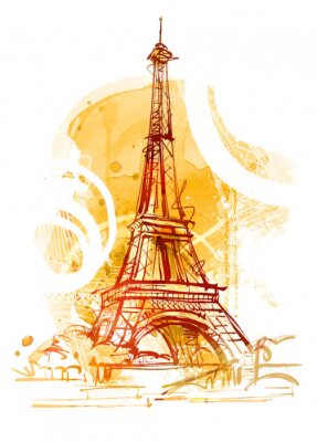Fototapete Paris Eiffelturm Abstraktion