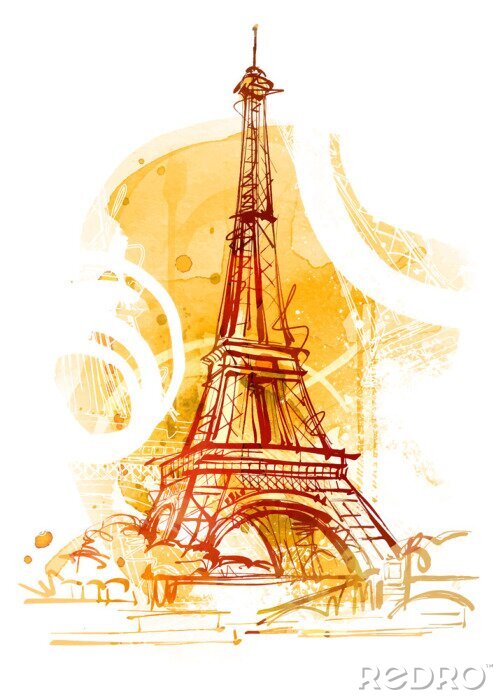 Fototapete Paris Eiffelturm Abstraktion