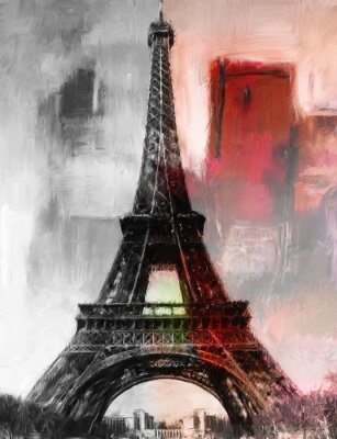 Fototapete Paris Eiffelturm Malerei