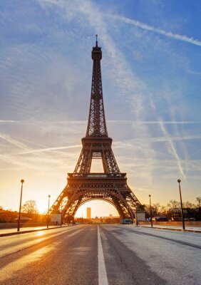 Fototapete Paris Eiffelturm und Straße