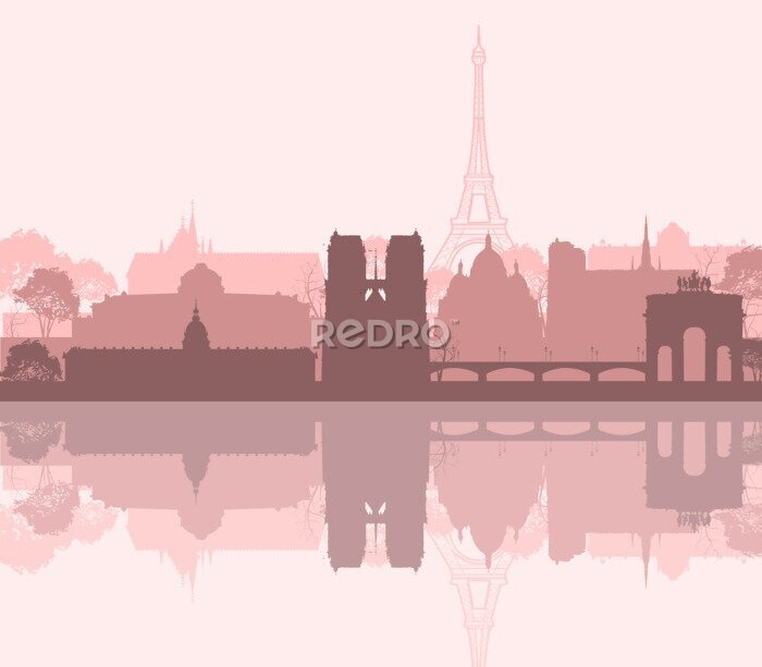 Fototapete Paris Frankreich Skyline der Stadt