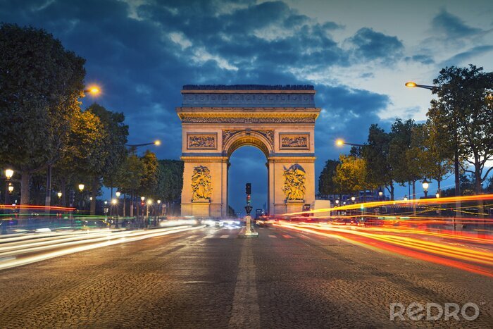 Fototapete Paris mit dem Triumphbogen