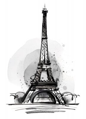 Paris schwarz-weißer Eiffelturm