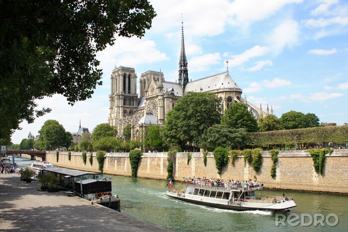 Fototapete Paris Seine und Kathedrale Notre-Dame