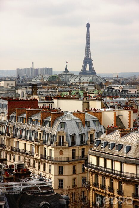 Fototapete Paris Stadtbild mit Eiffelturm