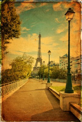 Paris und Eiffelturm Vintage