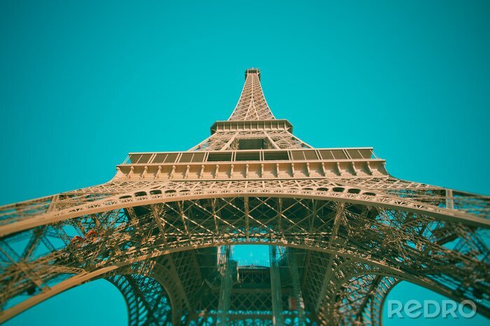 Fototapete Paris und Eiffelturm vor dem Hintergrund des Himmels