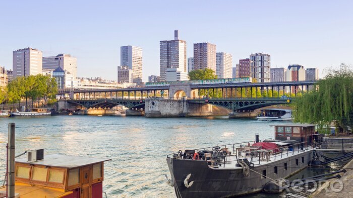Fototapete Paris und Hafen an der Seine